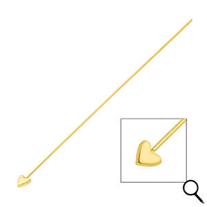 BY31&reg; Zubeh&ouml;r aus Stainless Steel - Rostfreiem Stahl Nietstifte with Heart 70 mm Gold