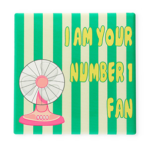 BY31&reg; Deko-Fliese "I am your number 1 fan" Green-pink-white-yellow