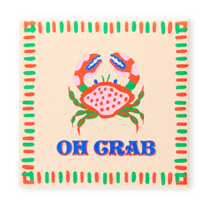BY31&reg; Deko-Fliese "Oh crab" Light peach-red-green-blue