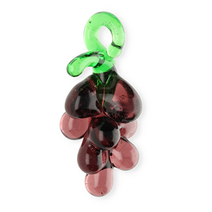 Glas-Anh&auml;nger Handgefertigt Grapes Transparent berry wine red-transparent green
