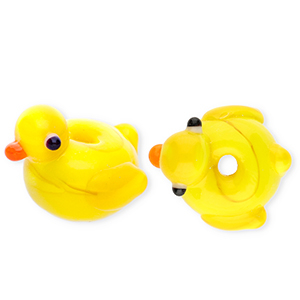 Glasperlen Handgefertigt Duck Yellow-orange-white-black