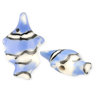 Keramik Perlen Clownfish Blue-off white-black