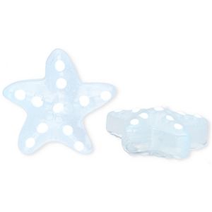 Glasperlen Handgefertigt Starfish Transparent light blue-white