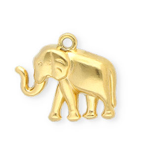 Anh&auml;nger aus Stainless Steel - Rostfreiem Stahl Elephant Gold