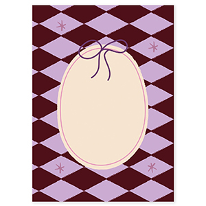 BY31&reg; Karten f&uuml;r Schmuck Oval with Bow Brown-purple-pink-cr&eacute;me