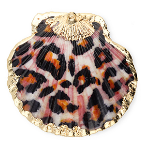 Anh&auml;nger Muschel Special Scallop Leopard Black-orange-gold