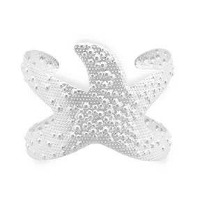 Stainless Steel - Rostfrei Stahl Armb&auml;nder Bangle Starfish Silver