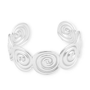Stainless Steel - Rostfrei Stahl Armb&auml;nder Bangle Spirals Silver