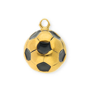 Anh&auml;nger aus Stainless Steel - Rostfreiem Stahl Football Gold-black