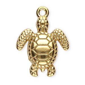Anh&auml;nger aus Stainless Steel - Rostfreiem Stahl Turtle Gold