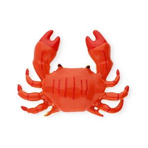 Eco-brass&reg; nachhaltiges Messing Anh&auml;nger Enamel Crab Gold-orange-red-black