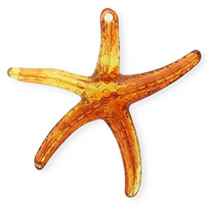 Anh&auml;nger Acryl Starfish Amber brown