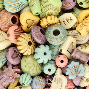 Perlen aus Acryl Mix Multicolour-gold