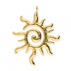Anh&auml;nger aus Stainless Steel - Rostfreiem Stahl Spiral Sun Gold