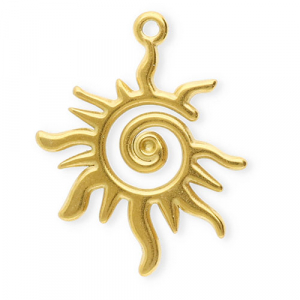 Anh&auml;nger aus Stainless Steel - Rostfreiem Stahl Spiral Sun Gold