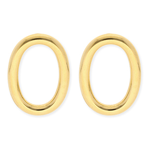 BY31&reg; Stainless Steel - Rostfrei Stahl Ohrringe / Ohrstecker Oval Gold