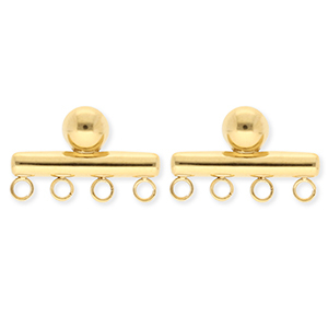 BY31&reg; Zubeh&ouml;r aus Stainless Steel - Rostfreiem Stahl Ohrringe&nbsp;/&nbsp;Ohrstecker Bar with 4 Loops Gold