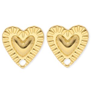 BY31&reg; Zubeh&ouml;r aus Stainless Steel - Rostfreiem Stahl Ohrringe&nbsp;/&nbsp;Ohrstecker Heart with Loop Gold