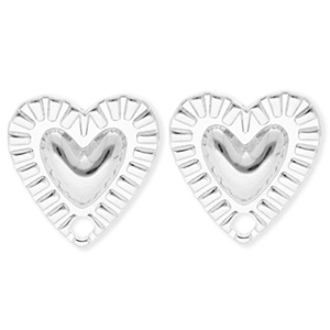 BY31&reg; Zubeh&ouml;r aus Stainless Steel - Rostfreiem Stahl Ohrringe&nbsp;/&nbsp;Ohrstecker Heart with Loop Silver