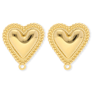 BY31&reg; Zubeh&ouml;r aus Stainless Steel - Rostfreiem Stahl Ohrringe&nbsp;/&nbsp;Ohrstecker Heart with Loop Gold