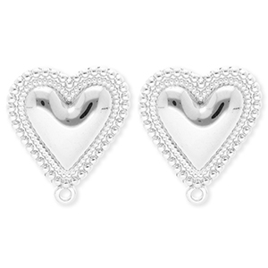 BY31&reg; Zubeh&ouml;r aus Stainless Steel - Rostfreiem Stahl Ohrringe&nbsp;/&nbsp;Ohrstecker Heart with Loop Silver