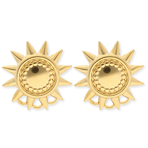 BY31&reg; Zubeh&ouml;r aus Stainless Steel - Rostfreiem Stahl Ohrringe&nbsp;/&nbsp;Ohrstecker Sun with 3 Loops Gold