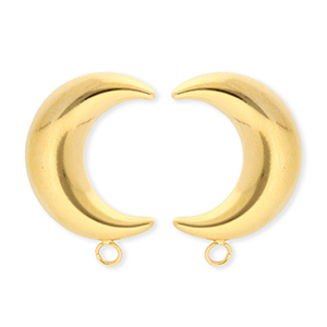 BY31&reg; Zubeh&ouml;r aus Stainless Steel - Rostfreiem Stahl Ohrringe&nbsp;/&nbsp;Ohrstecker Moon with Loop Gold