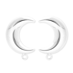 BY31&reg; Zubeh&ouml;r aus Stainless Steel - Rostfreiem Stahl Ohrringe&nbsp;/&nbsp;Ohrstecker Moon with Loop Silver