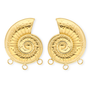 BY31&reg; Zubeh&ouml;r aus Stainless Steel - Rostfreiem Stahl Ohrringe&nbsp;/&nbsp;Ohrstecker Shell with 3 Loops Gold