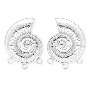 BY31&reg; Zubeh&ouml;r aus Stainless Steel - Rostfreiem Stahl Ohrringe&nbsp;/&nbsp;Ohrstecker Shell with 3 Loops Silver