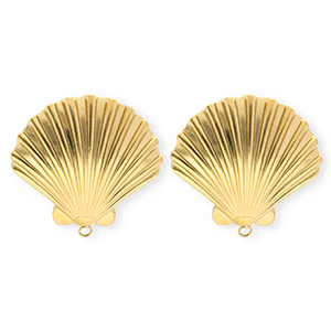 BY31&reg; Zubeh&ouml;r aus Stainless Steel - Rostfreiem Stahl Ohrringe&nbsp;/&nbsp;Ohrstecker Shell with Loop Gold