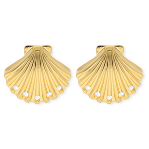 BY31&reg; Zubeh&ouml;r aus Stainless Steel - Rostfreiem Stahl Ohrringe&nbsp;/&nbsp;Ohrstecker Shell with 5 Loops Gold
