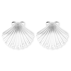 BY31&reg; Zubeh&ouml;r aus Stainless Steel - Rostfreiem Stahl Ohrringe&nbsp;/&nbsp;Ohrstecker Shell with 5 Loops Silver