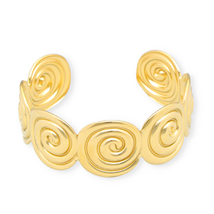 Stainless Steel - Rostfrei Stahl Armb&auml;nder Bangle Spirals Gold