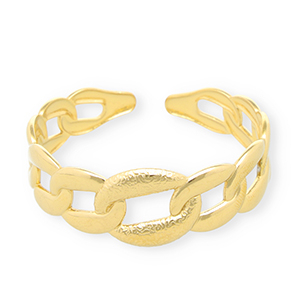Stainless Steel - Rostfrei Stahl Armb&auml;nder Bangle Belcher Chain Gold