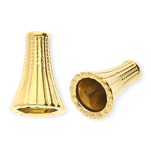 Zubeh&ouml;r aus Stainless Steel - Rostfreiem Stahl Anh&auml;nger Endkappen Cone 11 mm Gold