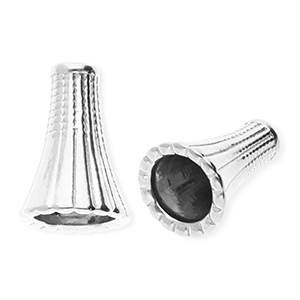 Zubeh&ouml;r aus Stainless Steel - Rostfreiem Stahl Anh&auml;nger Endkappen Cone 11 mm Silver