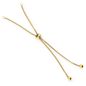 Zubeh&ouml;r aus Stainless Steel - Rostfreiem Stahl Halbarmband mit Stopperperle Gold