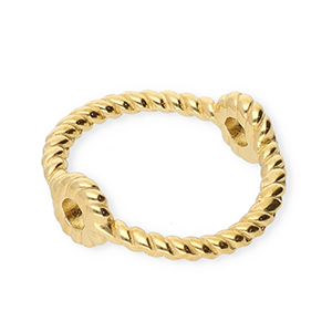 Zubeh&ouml;r aus Stainless Steel - Rostfreiem Stahl Ring mit 2 &Ouml;sen 13 mm Gold