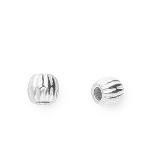 Perlen aus Stainless Steel - Rostfreiem Stahl 3 mm Silver