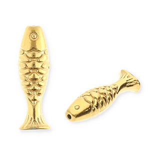 Perlen aus Stainless Steel - Rostfreiem Stahl Fish Gold
