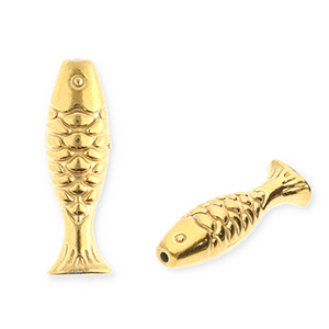 Perlen aus Stainless Steel - Rostfreiem Stahl Fish Gold
