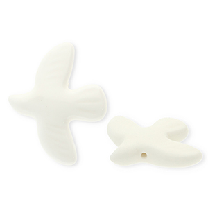 Keramik Perlen Bird White
