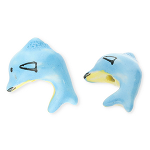 Keramik Perlen Dolphin Blue-yellow-black