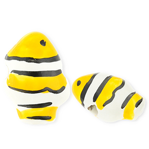 Keramik Perlen Clownfish Yellow-white-black