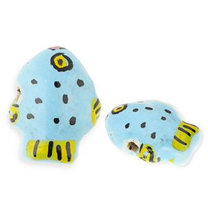 Keramik Perlen Fish Blue-yellow-black