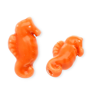 Keramik Perlen Seahorse Dark orange