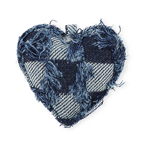 Statement-Anh&auml;nger Heart Denim-Look Dark denim blue