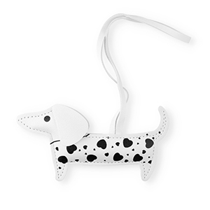 Statement-Anh&auml;nger Dachshund with hearts White-black