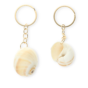 Schl&uuml;sselanh&auml;nger Shell Cream beige-gold
